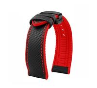 VDFNGFD Compatible avec le bracelet de montre Casio PROTREK PRG-600/PRG-650 PRW-6600 GA2200/2300 Series Nylon + Caoutchouc Bracelet sport en caoutchouc 24 mm(Black red-B)