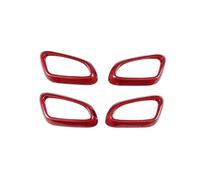 VDFNGFD Compatible avec le cadre de poignée de siège intérieur en fibre de carbone rouge véritable, compatible avec les modèles 718 et 911