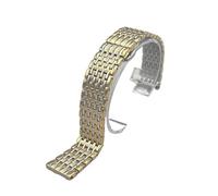 VDFNGFD Compatible avec les accessoires minces en acier inoxydable, 12 14 16 18 20 22mm, or argent, étanche, boucle papillon, sangle L4(Gold silver,16MM_10 PIECES)