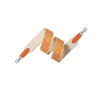 VDFNGFD Large bandoulière en Sangle à Fleurs de Luxe, Compatible avec Le Sac Kelly Evelyn, Remplacement Messager Unique, Sacs Sangles(Orange Silver Buckle,W 5cm L100cm)