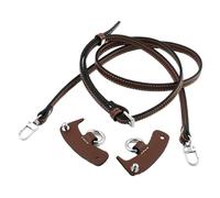 VDFNGFD Sangle de Sac en Cuir Vache Vintage, Compatible avec Longchamp Mini Ensemble d'épaule sans poinçon, Accessoires Transformation(1Set Brown-Silver)
