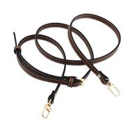 VDFNGFD Sangle de Sac en Cuir Vache Vintage, Compatible avec Longchamp Mini Ensemble d'épaule sans poinçon, Accessoires Transformation(Brown-Gold Strap)