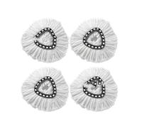 VDFNGFD Tête de Balai à Franges Blanche en Microfibre, recharges for rotatives, Compatible avec Les têtes Rechange Vileda O-Cedar(4 pcs)