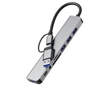 vdha Adaptateur Multiport 4 USB avec PD100W, SD/TF, Audio3.5, pour Ordinateurs Portables, Tablettes et Téléphones