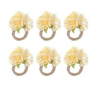 vdha de Serviette en Perles, Ronds de Serviette en Roses Rustiques, Porte-Serviettes de Dîner en Fleurs pour Décoration de Table Champagne