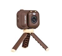vdha S11 48MP Support de Poche HD Caméra pour Enfants à Double Objectif avec Support Photo Vidéo Appareil Photo Multifonctionnel Fixe, Marron