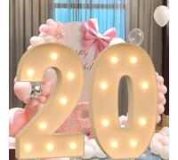 Vdhfgso Chiffres Lumineux for chapiteau, Grand Panneau géant, lumières LED Blanches Chaudes, Lampe mosaïque Scintillante for propositions, fiançailles, Mariage, décoration d'événement.(Number 20,4ft)