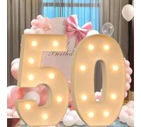 Vdhfgso Chiffres Lumineux for chapiteau, Grand Panneau géant, lumières LED Blanches Chaudes, Lampe mosaïque Scintillante for propositions, fiançailles, Mariage, décoration d'événement.(Number 50,4ft)