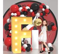 Vdhfgso Grandes Lettres et Chiffres Lumineux for chapiteau 2,3 pi/3,3 pi/4 pi : Lettres géantes en Mousse avec Cadre en mosaïque for Ballons for Mariage, Anniversaire, fête(Letter F,2.3ft)