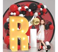 Vdhfgso Grandes Lettres et Chiffres Lumineux for chapiteau 2,3 pi/3,3 pi/4 pi : Lettres géantes en Mousse avec Cadre en mosaïque for Ballons for Mariage, Anniversaire, fête(Letter R,3.3ft)