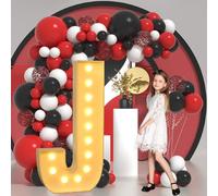 Vdhfgso Grandes Lettres et Chiffres Lumineux for chapiteau 2,3 pi/3,3 pi/4 pi : Lettres géantes en Mousse avec Cadre en mosaïque for Ballons for Mariage, Anniversaire, fête(Letter J,4ft)