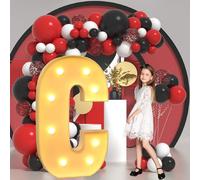 Vdhfgso Grandes Lettres et Chiffres Lumineux for chapiteau 2,3 pi/3,3 pi/4 pi : Lettres géantes en Mousse avec Cadre en mosaïque for Ballons for Mariage, Anniversaire, fête(Letter C,2.3ft)