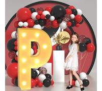 Vdhfgso Grandes Lettres et Chiffres Lumineux for chapiteau 2,3 pi/3,3 pi/4 pi : Lettres géantes en Mousse avec Cadre en mosaïque for Ballons for Mariage, Anniversaire, fête(Letter P,4ft)