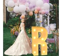 Vdhfgso Grandes Lettres Lumineuses de 1,2 m for chapiteau: Cadre en mosaïque de Ballons, décoration de fête en Carton for Anniversaire, Mariage, Anniversaire de Mariage(Letter R,2.3ft)