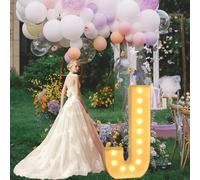 Vdhfgso Grandes Lettres Lumineuses de 1,2 m for chapiteau: Cadre en mosaïque de Ballons, décoration de fête en Carton for Anniversaire, Mariage, Anniversaire de Mariage(Letter J,3.3ft)