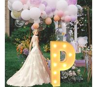 Vdhfgso Grandes Lettres Lumineuses de 1,2 m for chapiteau: Cadre en mosaïque de Ballons, décoration de fête en Carton for Anniversaire, Mariage, Anniversaire de Mariage(Letter P,4ft)