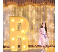 Vdhfgso Grandes Lettres Lumineuses DIY 1,2 m : Panneau de Mousse prédécoupé géant for décoration de fête prénatale, d'anniversaire ou de Mariage(Letter R,2.3ft)