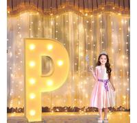 Vdhfgso Grandes Lettres Lumineuses DIY 1,2 m : Panneau de Mousse prédécoupé géant for décoration de fête prénatale, d'anniversaire ou de Mariage(Letter P,2.3ft)