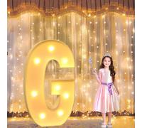 Vdhfgso Grandes Lettres Lumineuses DIY 1,2 m : Panneau de Mousse prédécoupé géant for décoration de fête prénatale, d'anniversaire ou de Mariage(Letter G,2.3ft)