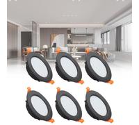 Vdhfgso Kit d'éclairage encastré de Plafond hermétique, 18 W, 4000 K, lumière Naturelle, Design Ultra-Fin for Salon, Centre Commercial, hôtel, cybercafé(6000K,5W)