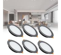 Vdhfgso Kit d'éclairage encastré de Plafond hermétique, 18 W, 4000 K, lumière Naturelle, Design Ultra-Fin for Salon, Centre Commercial, hôtel, cybercafé(4000K,21W)