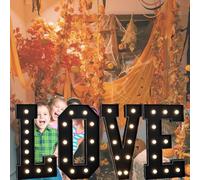 Vdhfgso Lettres de chapiteau Noires de 2,3 pi/3,3 pi/4 pi: Grandes Lettres Lumineuses-Numéros Scintillants Parfaits for Les Anniversaires de Mariage et Les Anniversaires(LetterLOVE,2.3ft)