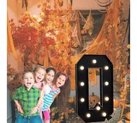 Vdhfgso Lettres de chapiteau Noires de 2,3 pi/3,3 pi/4 pi: Grandes Lettres Lumineuses-Numéros Scintillants Parfaits for Les Anniversaires de Mariage et Les Anniversaires(Letter Q,4ft)