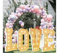 Vdhfgso Lettres géantes Lumineuses Love LED Grandes Lettres Panneau 4 Pieds de Haut Lettres en mosaïque Love for Anniversaire de Mariage Anniversaire Saint Valentin Décoration de fête(4FT)