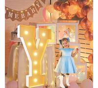 Vdhfgso Lettres Lumineuses géantes de 1,2 m for chapiteau: décoration de fête Blanc Chaud, Grande veilleuse à Paillettes for Mariage, Anniversaire, Remise de diplôme, Baby Shower(Letter Y,2.3ft)