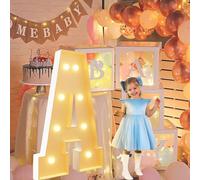 Vdhfgso Lettres Lumineuses géantes de 1,2 m for chapiteau: décoration de fête Blanc Chaud, Grande veilleuse à Paillettes for Mariage, Anniversaire, Remise de diplôme, Baby Shower(Letter A,3.3ft)