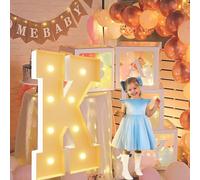 Vdhfgso Lettres Lumineuses géantes de 1,2 m for chapiteau: décoration de fête Blanc Chaud, Grande veilleuse à Paillettes for Mariage, Anniversaire, Remise de diplôme, Baby Shower(Letter K,4ft)