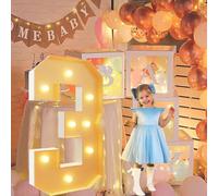 Vdhfgso Lettres Lumineuses géantes de 1,2 m for chapiteau: décoration de fête Blanc Chaud, Grande veilleuse à Paillettes for Mariage, Anniversaire, Remise de diplôme, Baby Shower(Number 3,3.3ft)