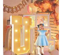 Vdhfgso Lettres Lumineuses géantes de 1,2 m for chapiteau: décoration de fête Blanc Chaud, Grande veilleuse à Paillettes for Mariage, Anniversaire, Remise de diplôme, Baby Shower(Letter U,3.3ft)