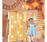Vdhfgso Lettres Lumineuses géantes de 1,2 m for chapiteau: décoration de fête Blanc Chaud, Grande veilleuse à Paillettes for Mariage, Anniversaire, Remise de diplôme, Baby Shower(Letter N,3.3ft)