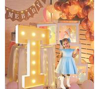 Vdhfgso Lettres Lumineuses géantes de 1,2 m for chapiteau: décoration de fête Blanc Chaud, Grande veilleuse à Paillettes for Mariage, Anniversaire, Remise de diplôme, Baby Shower(Letter T,2.3ft)