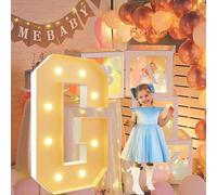 Vdhfgso Lettres Lumineuses géantes de 1,2 m for chapiteau: décoration de fête Blanc Chaud, Grande veilleuse à Paillettes for Mariage, Anniversaire, Remise de diplôme, Baby Shower(Letter G,2.3ft)