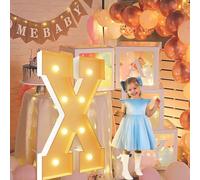 Vdhfgso Lettres Lumineuses géantes de 1,2 m for chapiteau: décoration de fête Blanc Chaud, Grande veilleuse à Paillettes for Mariage, Anniversaire, Remise de diplôme, Baby Shower(Letter X,2.3ft)