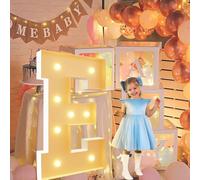 Vdhfgso Lettres Lumineuses géantes de 1,2 m for chapiteau: décoration de fête Blanc Chaud, Grande veilleuse à Paillettes for Mariage, Anniversaire, Remise de diplôme, Baby Shower(Letter E,3.3ft)