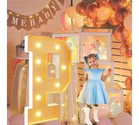 Vdhfgso Lettres Lumineuses géantes de 1,2 m for chapiteau: décoration de fête Blanc Chaud, Grande veilleuse à Paillettes for Mariage, Anniversaire, Remise de diplôme, Baby Shower(Letter P,2.3ft)