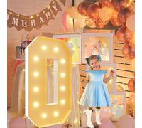Vdhfgso Lettres Lumineuses géantes de 1,2 m for chapiteau: décoration de fête Blanc Chaud, Grande veilleuse à Paillettes for Mariage, Anniversaire, Remise de diplôme, Baby Shower(Letter O,4ft)