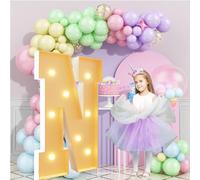 Vdhfgso Lettres Lumineuses géantes de 90 cm de Haut for chapiteau: Panneau géant à Faire soi-même for Anniversaire, Baby Shower, Mariage, décoration en Panneau de Mousse prédécoupé.(Letter N,3.3ft)