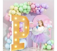 Vdhfgso Lettres Lumineuses géantes de 90 cm de Haut for chapiteau: Panneau géant à Faire soi-même for Anniversaire, Baby Shower, Mariage, décoration en Panneau de Mousse prédécoupé.(Letter P,2.3ft)