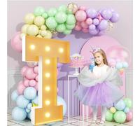 Vdhfgso Lettres Lumineuses géantes de 90 cm de Haut for chapiteau: Panneau géant à Faire soi-même for Anniversaire, Baby Shower, Mariage, décoration en Panneau de Mousse prédécoupé.(Letter T,2.3ft)