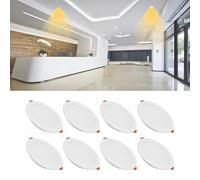 Vdhfgso Plafonnier encastré Commercial de 6 Pouces, IRC 90+, Rendu des Couleurs élevé, boîtier en Aluminium for galeries d'art et commerces de détail - Lot de 8(3000K,24W)