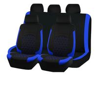 Vdifsvb Ensemble Housses Siège Voiture Course Universelles Polyester Brodées Hexagones avec Fermeture Éclair Éponge Composite Housse Siege Voiture(9pcs Blue)