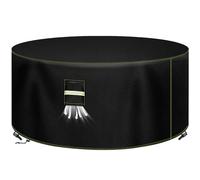 VDISRR Housse Table de Jardin, 600D Tissu Oxford Housses pour Mobilier Ø130 x 71 cm, Bâche Salon de Jardin avec Grilles D'aération, Imperméable, Coupe-Vent, Anti-UV Couverture de Protection Meubles