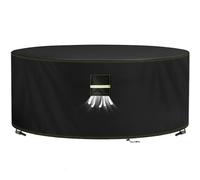 VDISRR Housse Table De Jardin avec évent, 420D Oxford Tissu Housse Salon de Jardin Ø 160 x 74 cm, Housses pour Mobilier Bâche de Protection pour Meubles Imperméable, Coupe-Vent, Anti-UV, Indéchirable