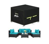 VDISRR Housse Table De Jardin avec évent, 420D Oxford Tissu Housse Salon de Jardin 250x250x90cm, Housses pour Mobilier Bâche de Protection pour Meubles Imperméable, Coupe-Vent, Anti-UV, Indéchirable