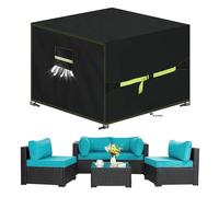 VDISRR Housse Table De Jardin avec évent, 420D Oxford Tissu Housse Salon de Jardin 95x95x90cm, Housses pour Mobilier Bâche de Protection pour Meubles Imperméable, Coupe-Vent, Anti-UV, Indéchirable