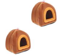VDLLQYN, 4 pièces Petit nid for Animaux de Compagnie guinée literie Lits de Repos for Animaux de Compagnie Repos Sommeil Petits Animaux abri Rat Chaud Maison Gui,Nids pour Petits Animaux(Brownx2pcs)